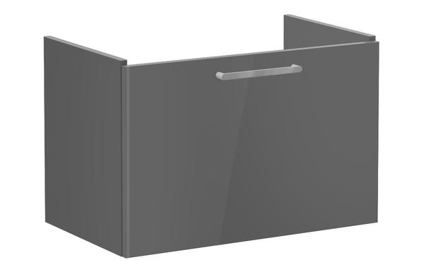 VitrA Root Flat 80cm 1 Drawer Washbasin Unit - Anthracite High Gloss